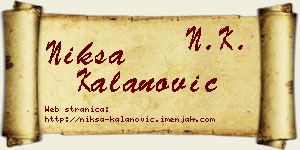 Nikša Kalanović vizit kartica
